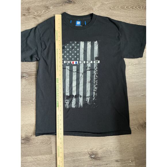 GM Camaro Flag T Shirt Black Red Blue Men's L Sportscar Chevy GM - Picture 2 of 6